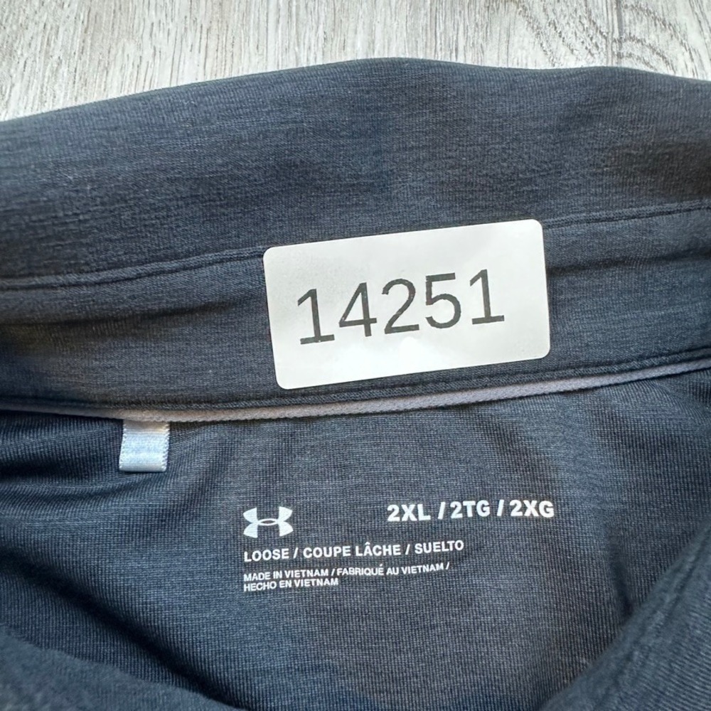 Under Armour Playoff Golf Polo Shirt Mens 2XL Black Long Sleeve Loose Stretch - Picture 6 of 9
